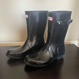 Hunter Women's Original Short Gloss Rain Boots Black